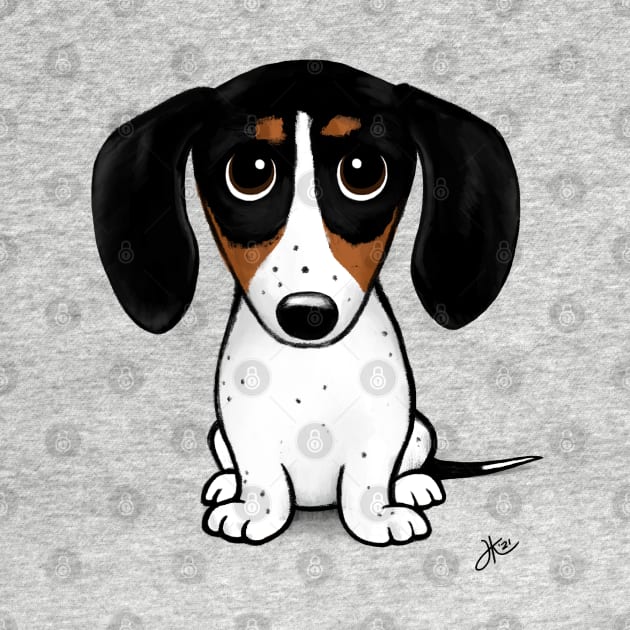 Piebald Dachshund Cute Puppy Dog by Coffee Squirrel